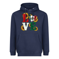 Navy Mexican Flag With Sunflowers Love Heavyweight Hoodie - RanaPortraitStore