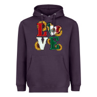 Plum Mexican Flag With Sunflowers Love Heavyweight Hoodie - RanaPortraitStore