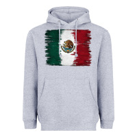 Heather Grey Mexican Flag Heavyweight Hoodie - RanaPortraitStore