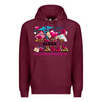 Burgundy costom name valentines day cna certified nursing Premium Hoodie - AdoDesignShop