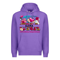 Purple costom name valentines day cna certified nursing Premium Hoodie - AdoDesignShop