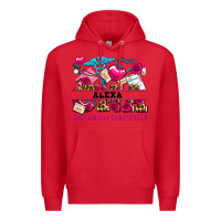 Red costom name valentines day cna certified nursing Premium Hoodie - AdoDesignShop