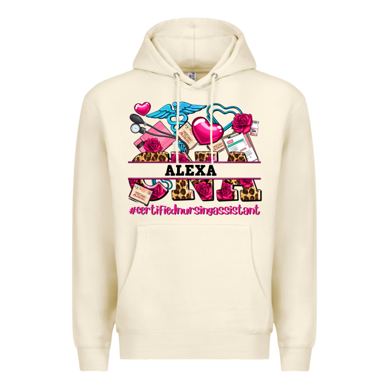 Costom Name Valentines Day Cna Certified Nursing Premium Hoodie by AdoDesignShop | Teevron