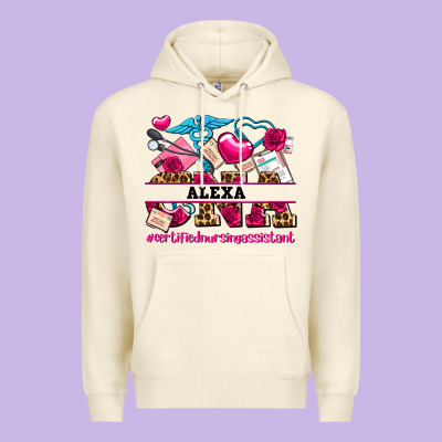 Costom Name Valentines Day Cna Certified Nursing Premium Hoodie Designed By Adodesignshop