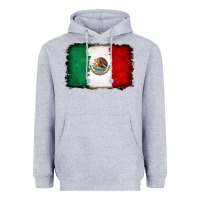 Heather Grey Mexican flag Heavyweight Hoodie - RanaPortraitStore