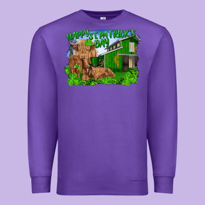 Happy St. Patrick's Day Cattle And Calfs Premium Sweatshirt Designed By Ranaportraitstore