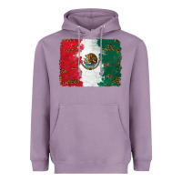 Lavender Mexican Flag With Leopard Heavyweight Hoodie - RanaPortraitStore