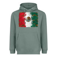 Sage Mexican Flag With Leopard Heavyweight Hoodie - RanaPortraitStore