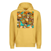 Antique Gold autumn cupcakes seamless pattern Premium Hoodie - BundleAndBundleShop