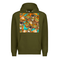 Army Green autumn cupcakes seamless pattern Premium Hoodie - BundleAndBundleShop
