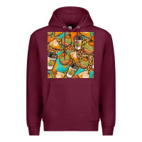Burgundy autumn cupcakes seamless pattern Premium Hoodie - BundleAndBundleShop