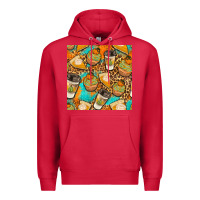 Cardinal autumn cupcakes seamless pattern Premium Hoodie - BundleAndBundleShop
