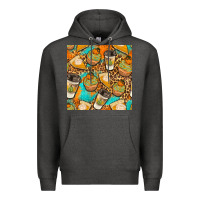 Charcoal Heather autumn cupcakes seamless pattern Premium Hoodie - BundleAndBundleShop