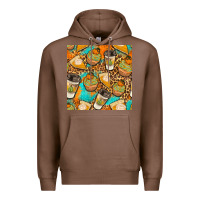 Chestnut autumn cupcakes seamless pattern Premium Hoodie - BundleAndBundleShop