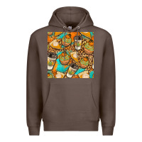 Coffee autumn cupcakes seamless pattern Premium Hoodie - BundleAndBundleShop