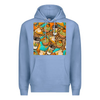 Colony Blue autumn cupcakes seamless pattern Premium Hoodie - BundleAndBundleShop