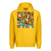 Lemon autumn cupcakes seamless pattern Premium Hoodie - BundleAndBundleShop