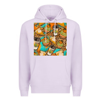 Lilac autumn cupcakes seamless pattern Premium Hoodie - BundleAndBundleShop