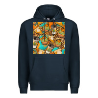 Navy autumn cupcakes seamless pattern Premium Hoodie - BundleAndBundleShop