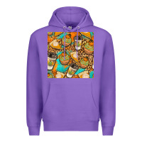 Purple autumn cupcakes seamless pattern Premium Hoodie - BundleAndBundleShop