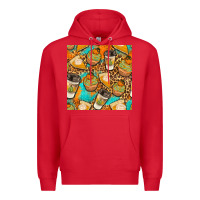 Red autumn cupcakes seamless pattern Premium Hoodie - BundleAndBundleShop