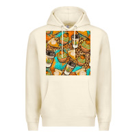 Sandshell autumn cupcakes seamless pattern Premium Hoodie - BundleAndBundleShop