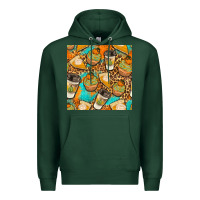 Sports Green autumn cupcakes seamless pattern Premium Hoodie - BundleAndBundleShop