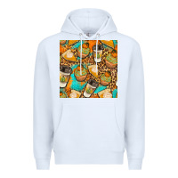 White autumn cupcakes seamless pattern Premium Hoodie - BundleAndBundleShop