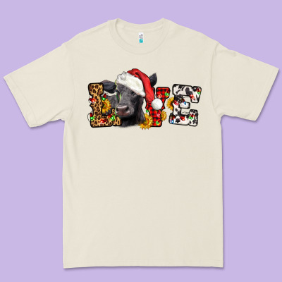 Love Christmas Black Angus Premium Tee Designed By Lillyallendesigns