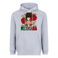 Heather Grey Mexicana Latina messy bun Heavyweight Hoodie - RanaPortraitStore