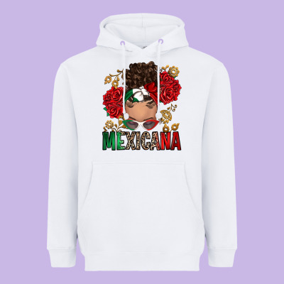 Heavyweight Hoodie Mexicana Latina messy bun