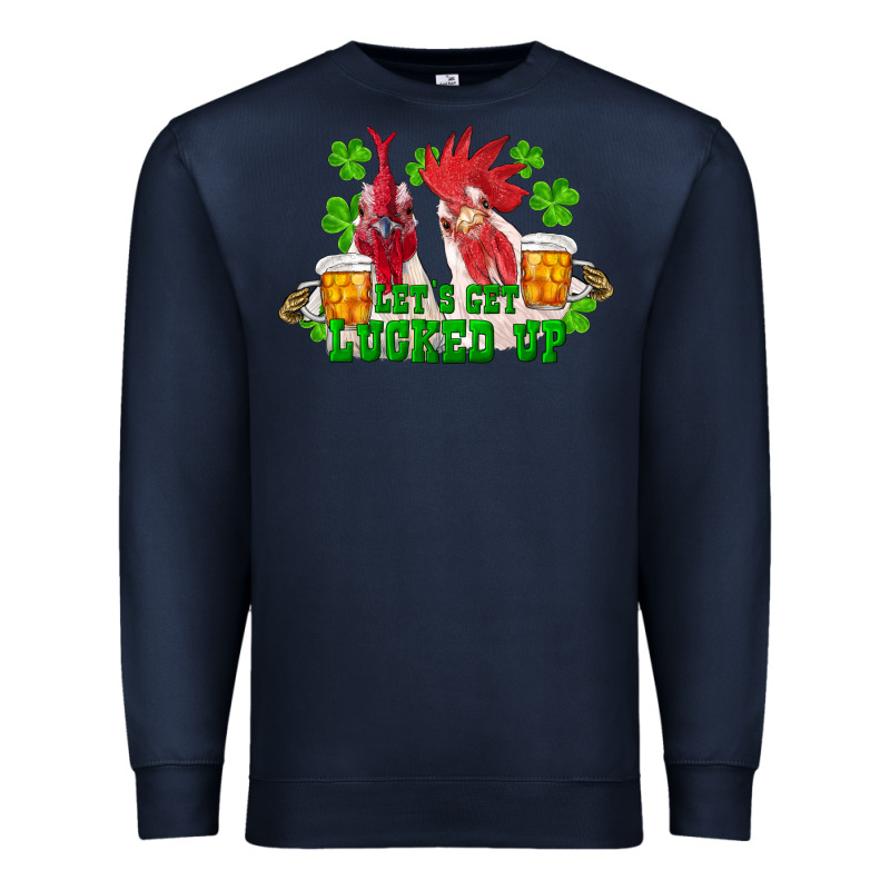 St. Patrick's Day Roosters Let's Get Lucked Up Premium Sweatshirt by RanaPortraitStore | Teevron
