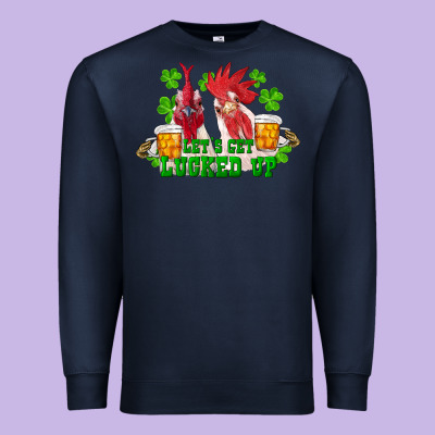 St. Patrick's Day Roosters Let's Get Lucked Up Premium Sweatshirt Designed By Ranaportraitstore