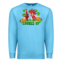 Ocean Blue st. patrick's day roosters let's get lucked up Premium Sweatshirt - RanaPortraitStore