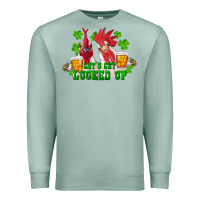 Seafoam st. patrick's day roosters let's get lucked up Premium Sweatshirt - RanaPortraitStore