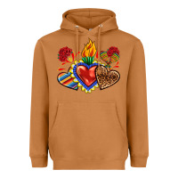 Meerkat Sacred heart with leopard and serape heart Heavyweight Hoodie - RanaPortraitStore
