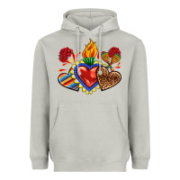 Moon Dust Sacred heart with leopard and serape heart Heavyweight Hoodie - RanaPortraitStore