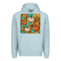 Blue Mist fall pumpkin seamless pattern Premium Hoodie - BundleAndBundleShop