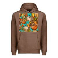 Chestnut fall pumpkin seamless pattern Premium Hoodie - BundleAndBundleShop