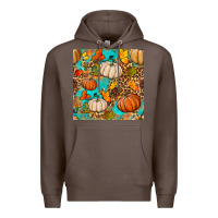 Coffee fall pumpkin seamless pattern Premium Hoodie - BundleAndBundleShop