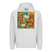 Dove Grey fall pumpkin seamless pattern Premium Hoodie - BundleAndBundleShop