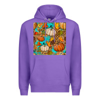 Purple fall pumpkin seamless pattern Premium Hoodie - BundleAndBundleShop