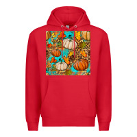 Red fall pumpkin seamless pattern Premium Hoodie - BundleAndBundleShop
