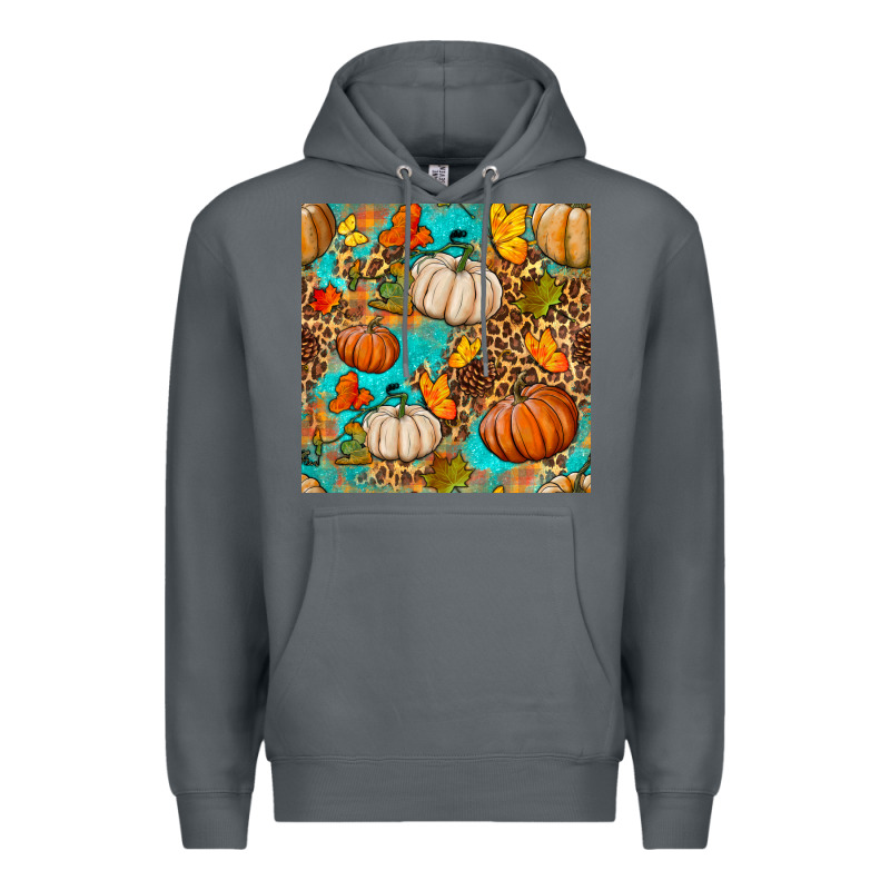 Fall Pumpkin Seamless Pattern Premium Hoodie by BundleAndBundleShop | Teevron