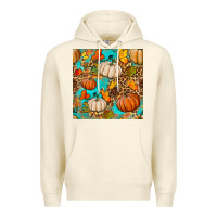 Sandshell fall pumpkin seamless pattern Premium Hoodie - BundleAndBundleShop