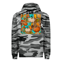 Slate Camo fall pumpkin seamless pattern Premium Hoodie - BundleAndBundleShop