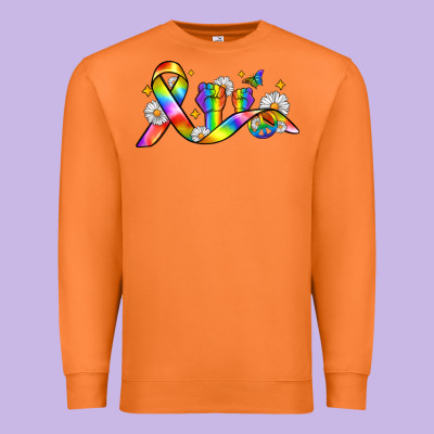 Pride Ribbon Premium Sweatshirt Designed By Zillion Design Studio