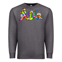 Charcoal Heather pride ribbon Premium Sweatshirt - Zillion Design Studio