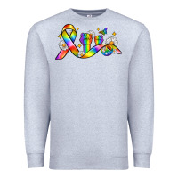 Heather Grey pride ribbon Premium Sweatshirt - Zillion Design Studio