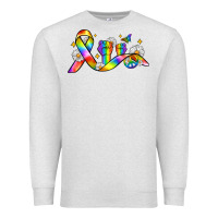 Oatmeal Heather pride ribbon Premium Sweatshirt - Zillion Design Studio